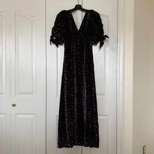 Sea New York Valerie Velvet Floral Midi Dress NWT